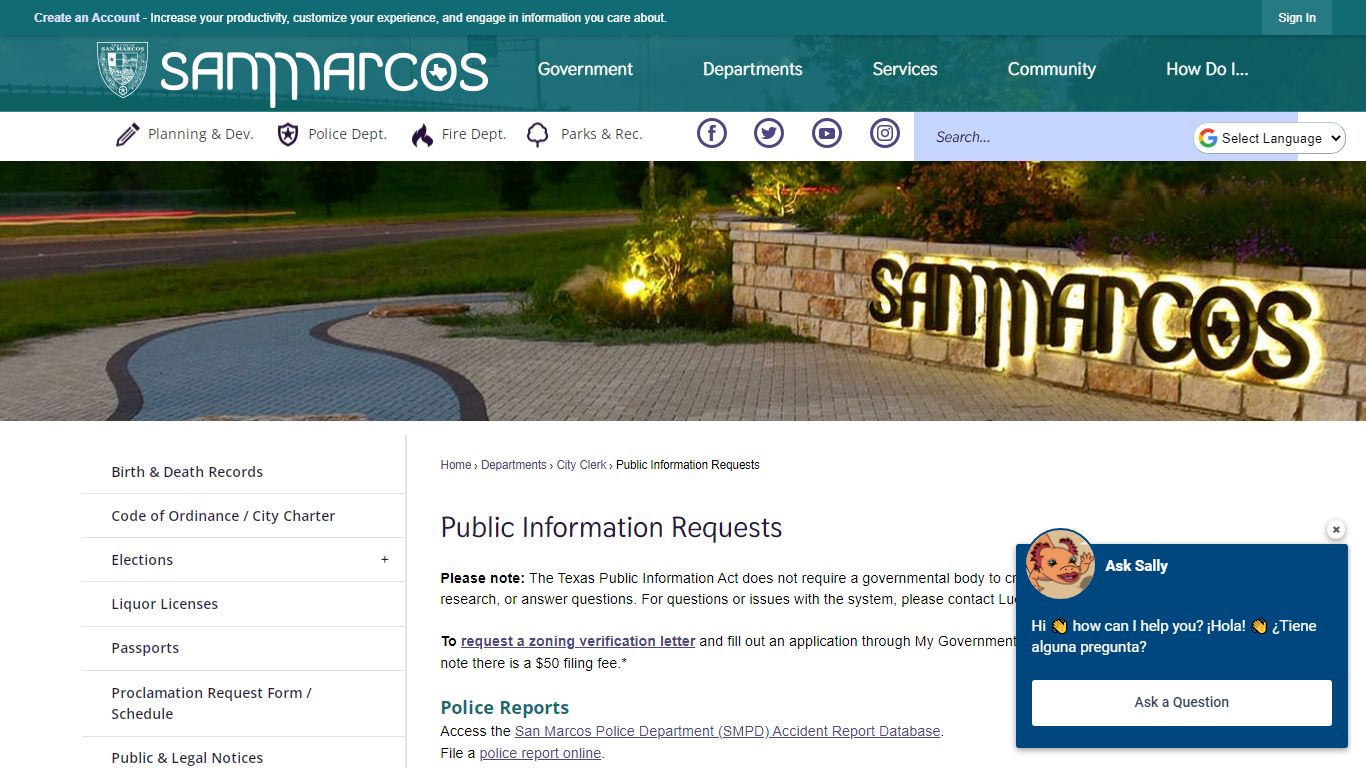 Public Information Requests | City of San Marcos, TX