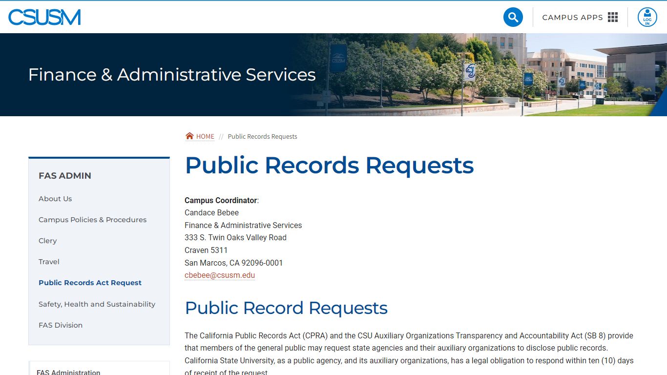 Public Records Requests - California State University San ...